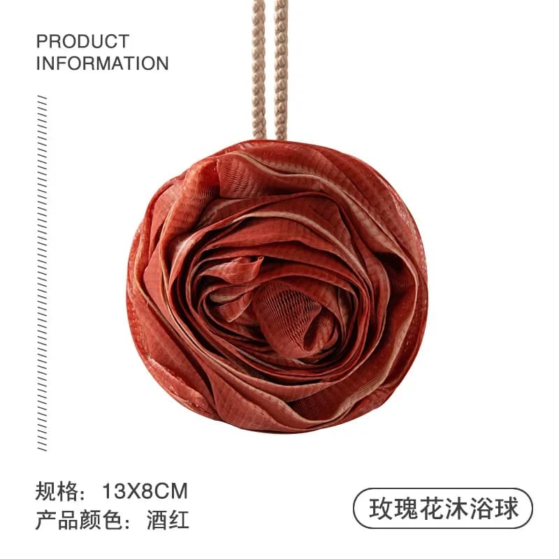 Éponge fleur de rose bordeaux